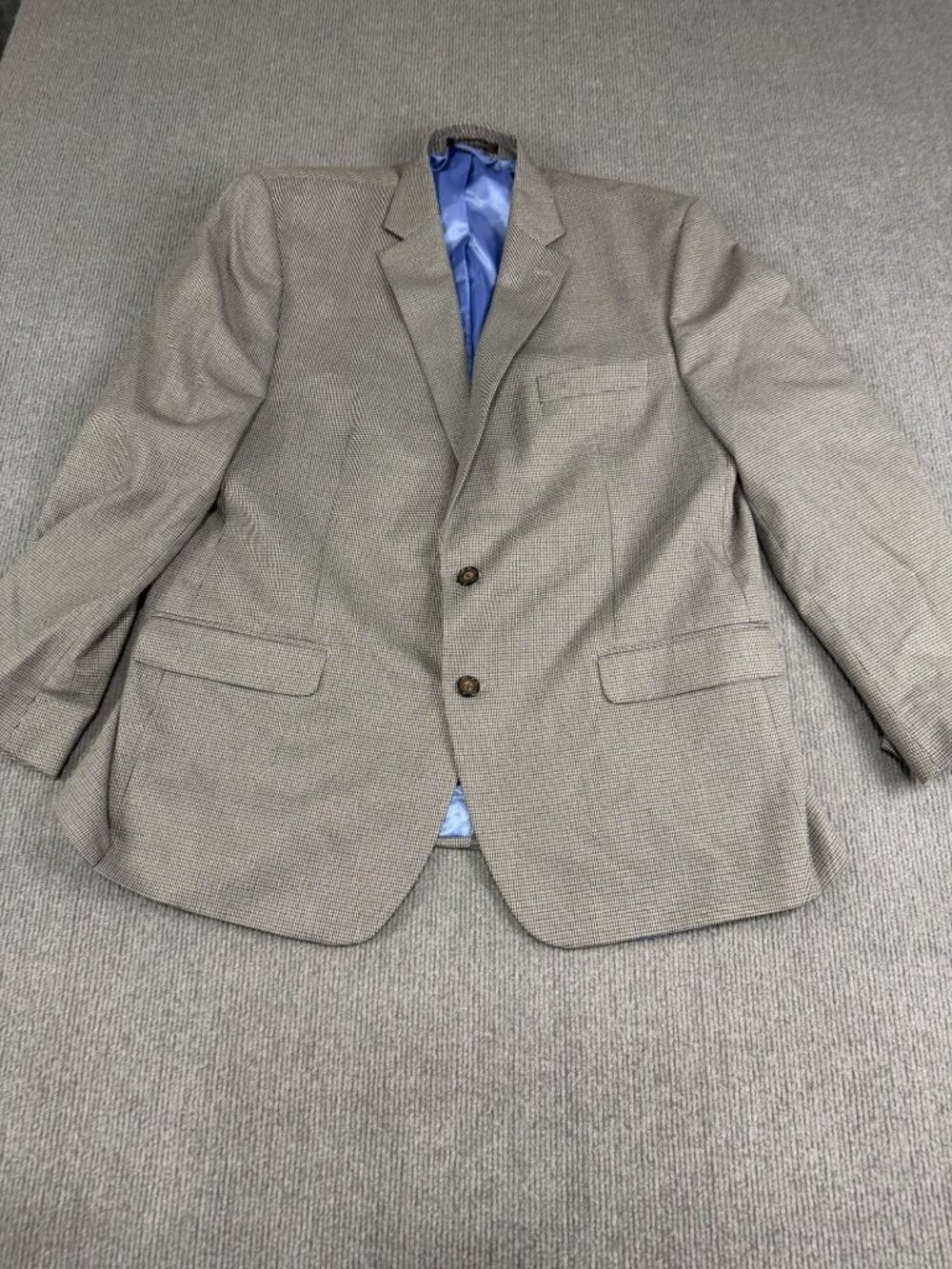 Chaps Mens Multicolor Houndstooth Two-Button Notch Lapel Sport Coat Blazer 46R
